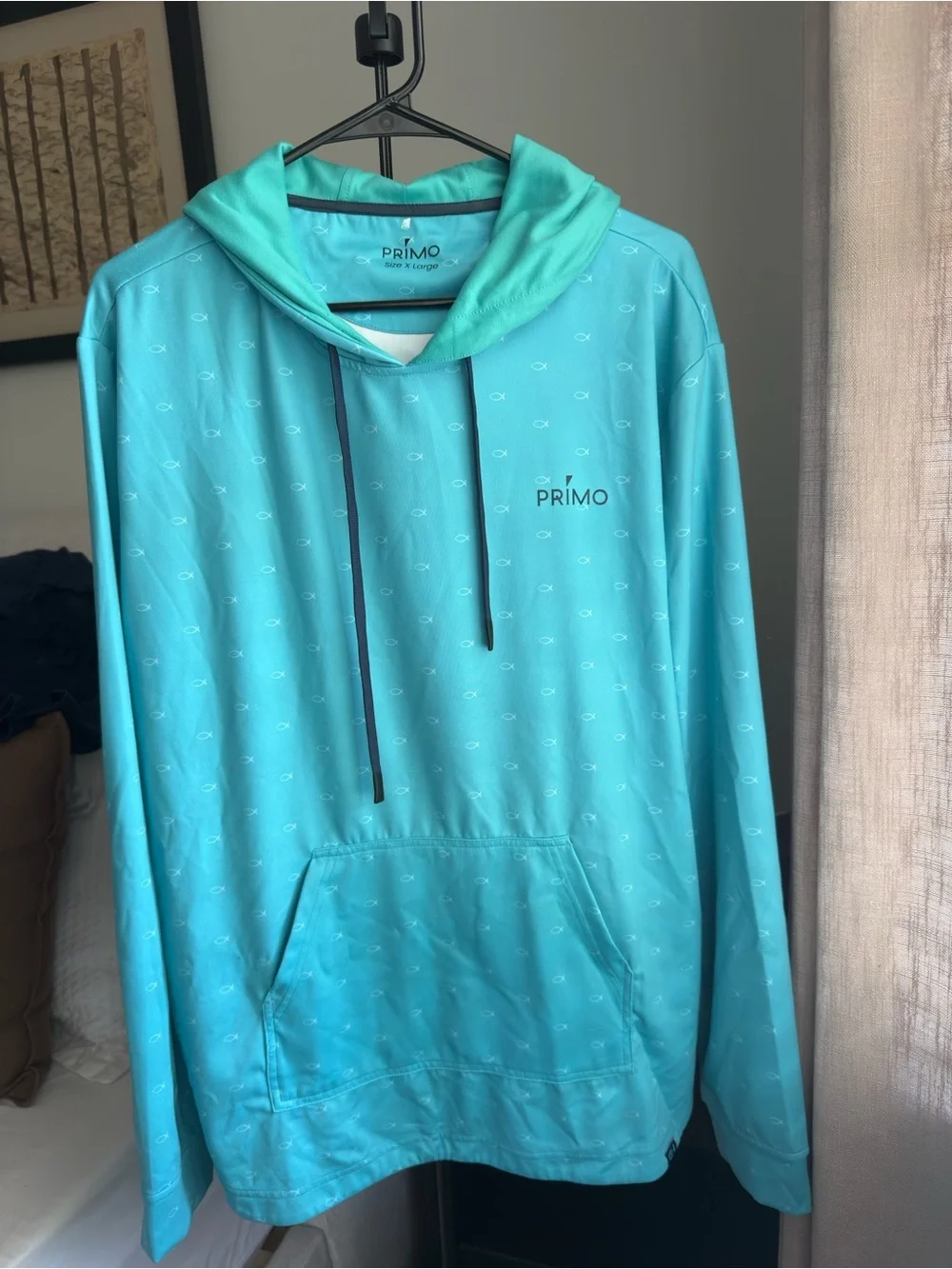Primo Men's Hooded Swim Rash Guard - Aqua/Teal